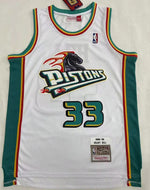 Camiseta NBA retro Detroit Pistons – HILL #33 – Retro · blanca · 1998/99 - vista 1