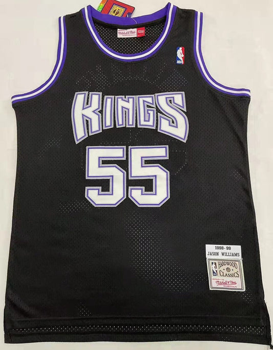 Camiseta NBA retro Sacramento Kings – WILLIAMS #55 – Retro · negra · 1998/99 - vista 1