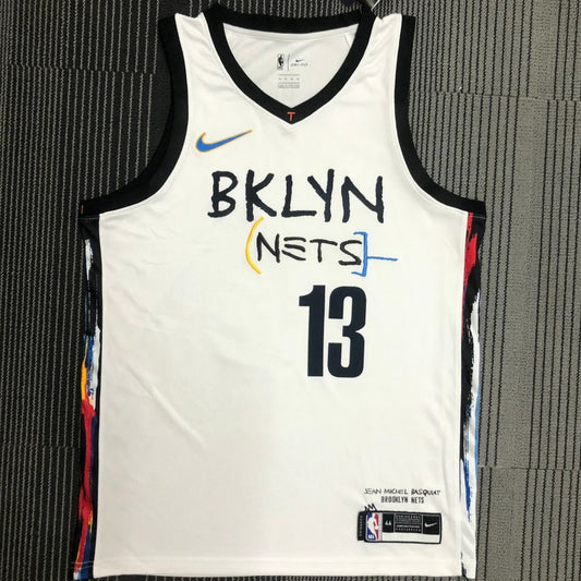 Camiseta NBA Brooklyn Nets – HARDEN #13 – City Edition · blanca · 2021 - vista 1