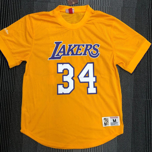 Camiseta NBA retro Los Angeles Lakers – O'N #34 – Retro · amarilla - vista 1