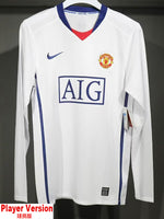 Manchester United Visitante Versión Jugador Retro 2008 Manga larga