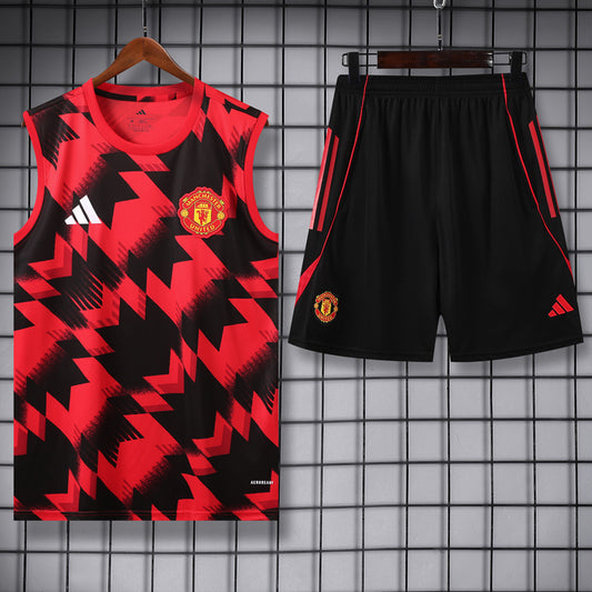 Manchester United 25/26 Pantalon / Shorts Red black Tank top and