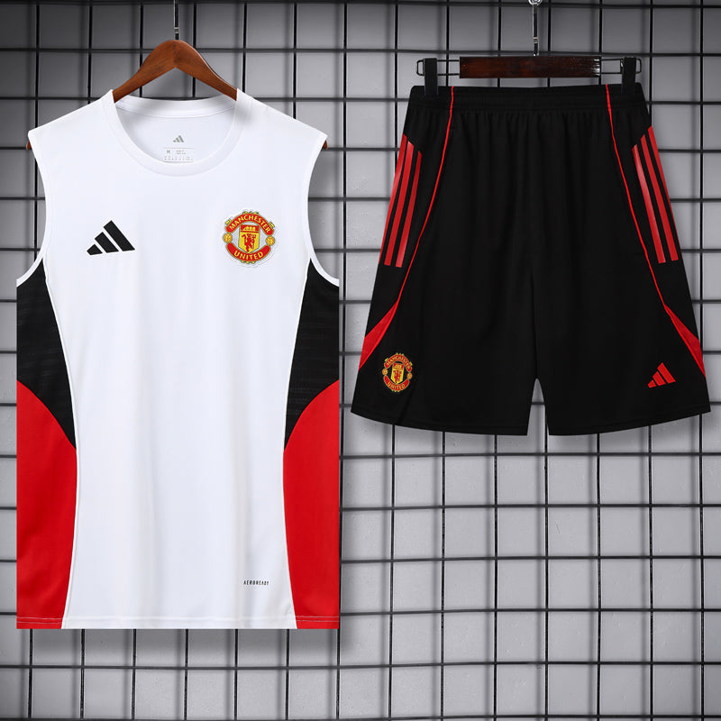 Manchester United 25/26 Pantalon / Shorts White Tank top and (2)