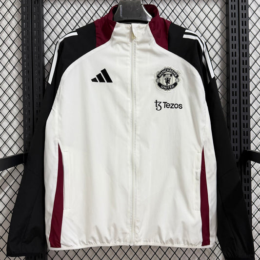 Manchester United 26/27 Cortavientos Black White Windbreaker (2)