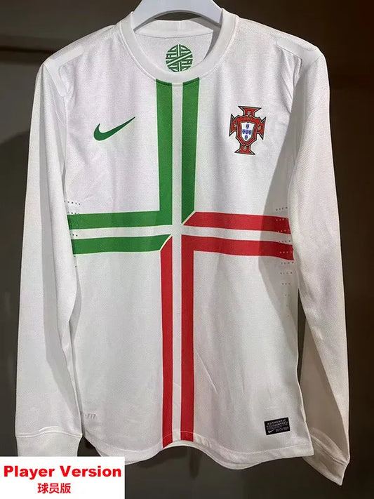 Selección de Portugal Retro Versión Jugador 2012 Visitante Manga Larga