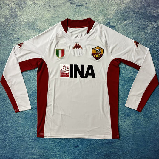 AS Roma Retro Visitante Manga Larga 2001/02