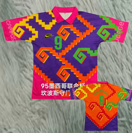 Selección de México Retro Portero Campos #9 1995 Copa América Visitante Morada